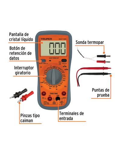 MULTÍMETRO DIGITAL PROFESIONAL AUTOMOTRIZ RMS...