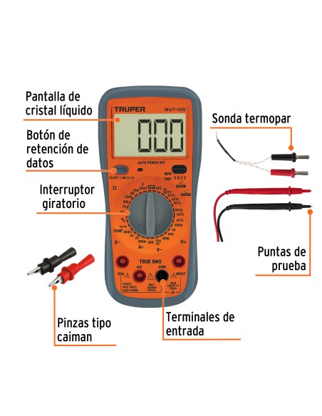 MULTÍMETRO DIGITAL PROFESIONAL AUTOMOTRIZ RMS TRUPER