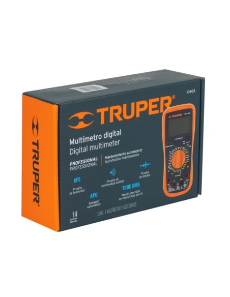 MULTÍMETRO DIGITAL PROFESIONAL AUTOMOTRIZ RMS TRUPER