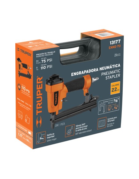 ENGRAPADORA NEUMÁTICA 3/8” CALIBRE 22(0.71 MM) TRUPER