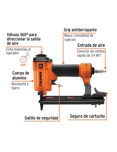 ENGRAPADORA NEUMÁTICA 3/8” CALIBRE 22(0.71 MM)...
