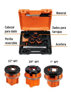 JUEGO DE TARRAJAS PARA TUBO TRUPER 2