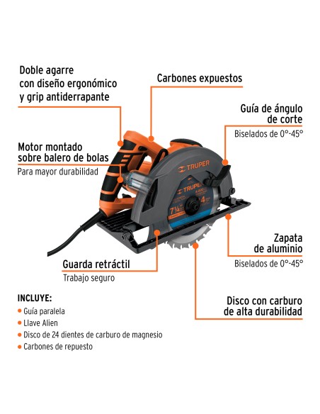 SIERRA CIRCULAR PROFESIONAL 7-1/4" 1500 W