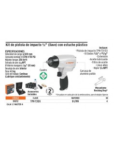 KIT PISTOLA NEUMÁTICA DE IMPACTO 1/2" TRUPER 2